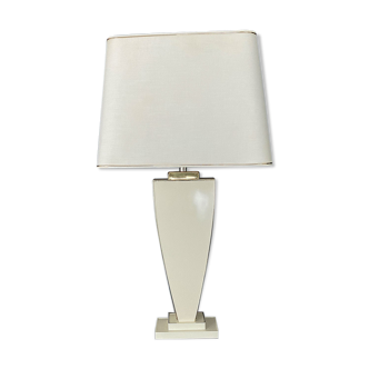 Lampe de salon crème et dorée 1970