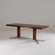 Vintage rosewood and brushed metal coffee table, 1960s