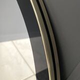 Miroir rond à décor noir années 60