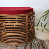 Beautiful pouf/stool/rattan sofa end 1960