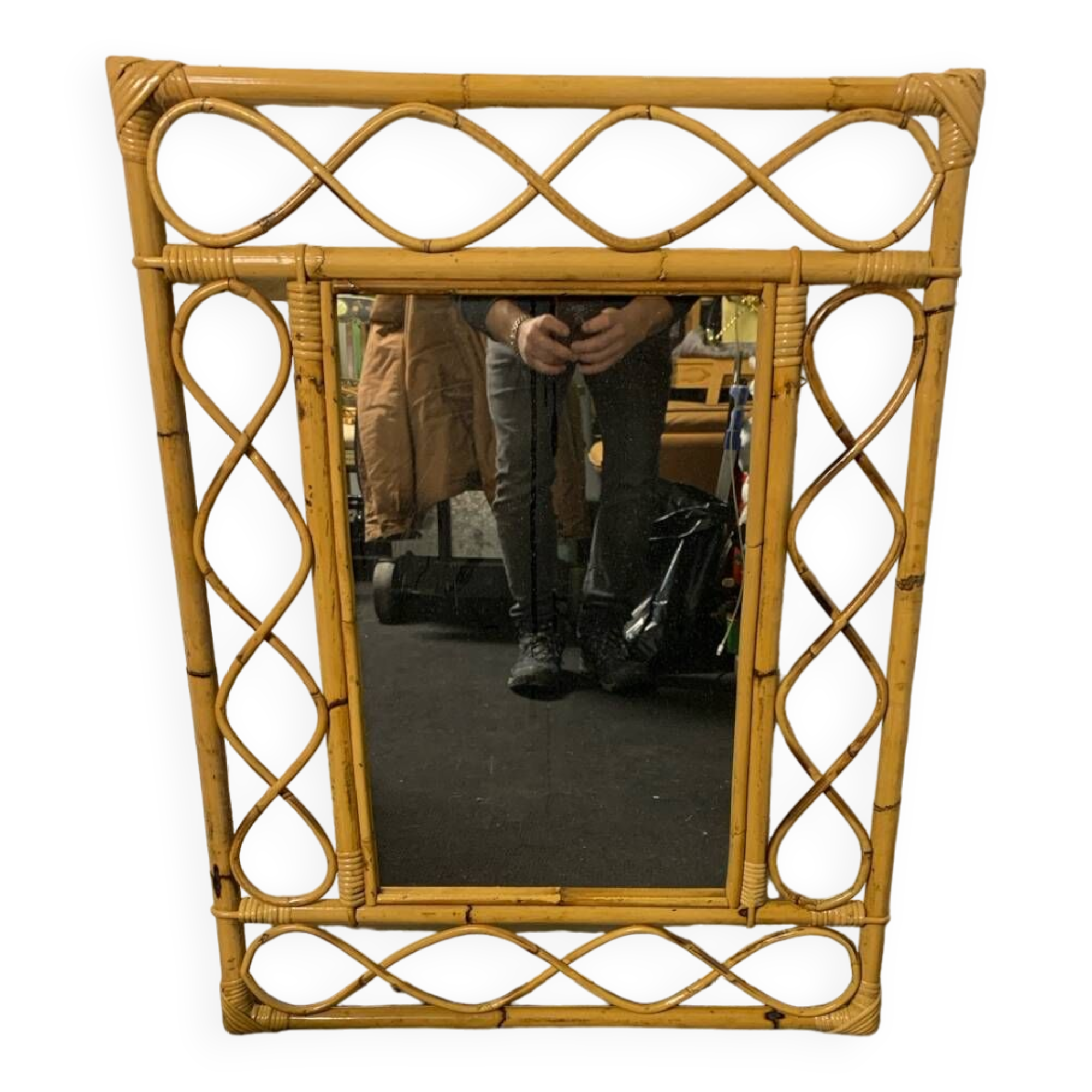 Vintage bamboo mirror