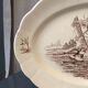 OVAL SERVING DISH IN TER DE FER MODEL BURGUNDY LONGCHAMP DECOR HUNTING