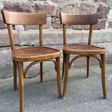 Pair of chairs bistro baumann curved wood
