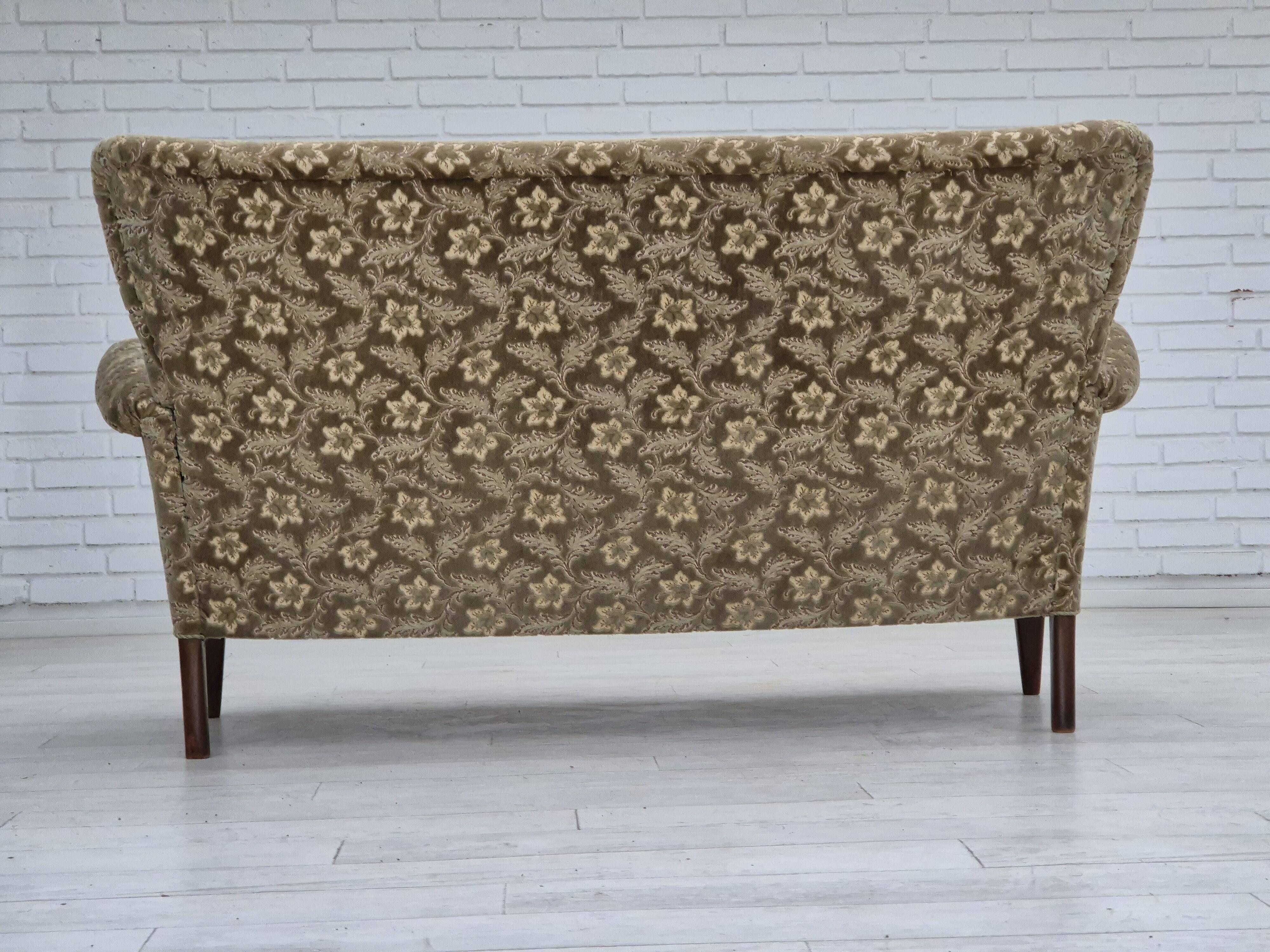 Canapé danois 2 places de Fritz Hansen, très bon état, velours.