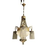 Antique italian liberty chandelier lamp, 1930s