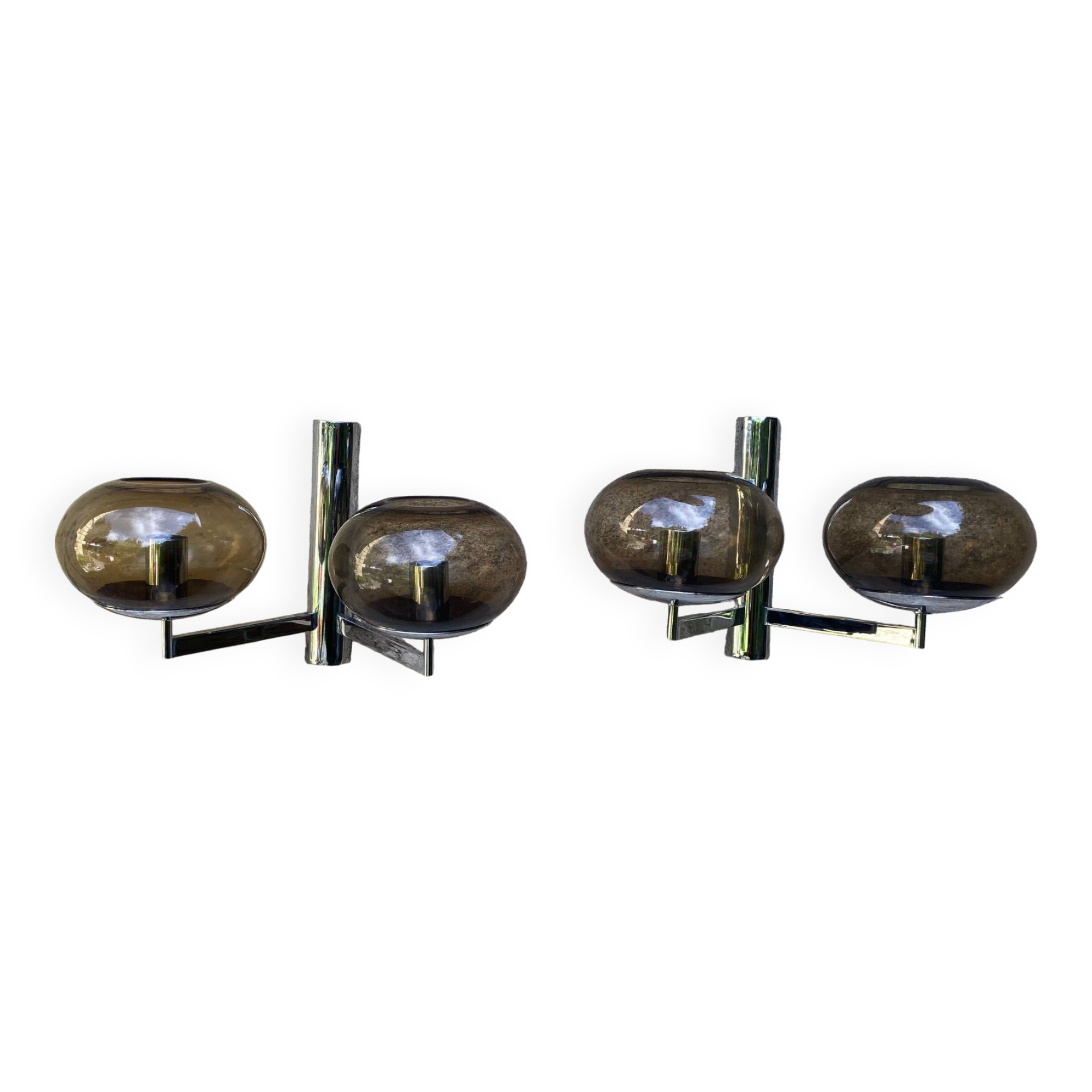 Pair of Amilux space age wall lights, 1970s