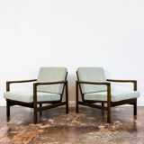 Pair of Restored Green B-7522 armchairs by Zenon Bączyk, 1960’s