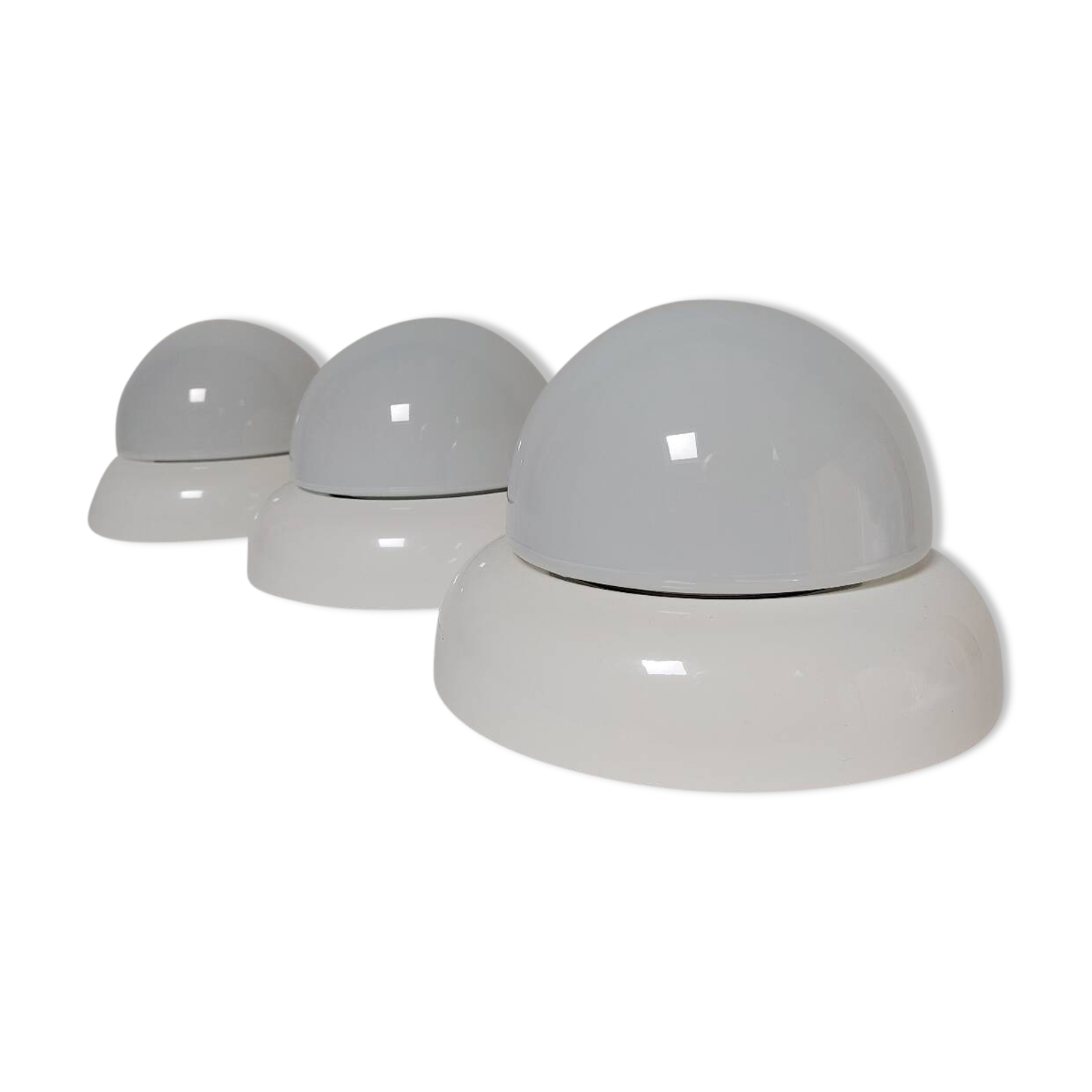 Suite of 3 space age wall lights, Austria 1970