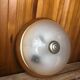 Old engraved glass ceiling light + vintage brown metal contour