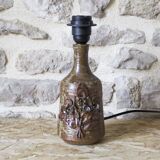 Sandstone lamp base decorated with flowers