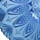 Rare French Fruit Bowl Blue Pressed Glass 33cm