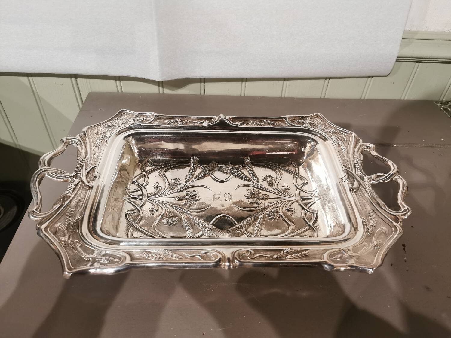 Art Nouveau silver-plated metal centerpiece by Armand Frenais