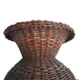 Vase pour fleurs sèches en osier