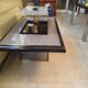Transformable coffee table in marble and brass – fedam – italian design
