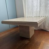 Light beige travertine square coffee table