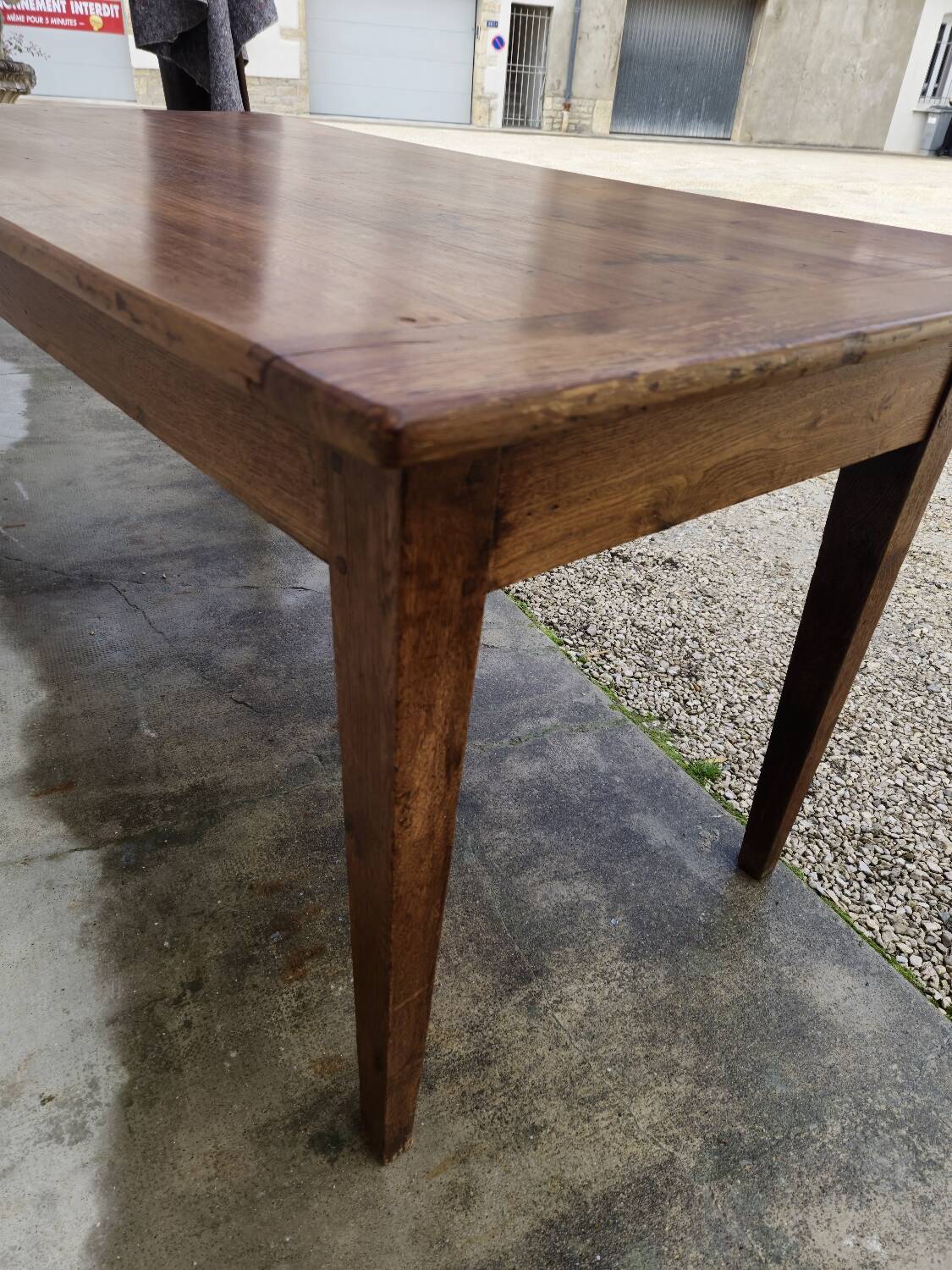 Antique rustic farmhouse table made in the 1900s - 1.54m