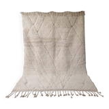 Large Authentic Beni Ouarain Rug, Ecru with Diamond Pattern - 300x200cm