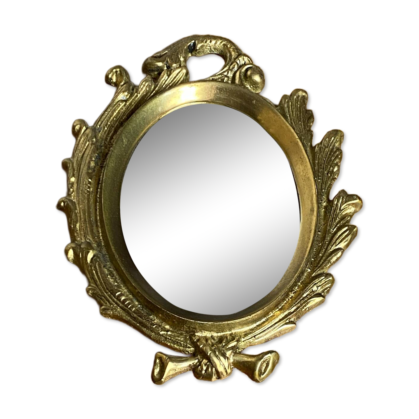 Small antique bronze mirror