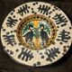 Ceramic Plate with Stylized Birds Graffito Style Pesaro Faenza Early 900