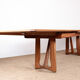 Large extendable dining table, 320 cm, in oak, Guillerme and Chambron.