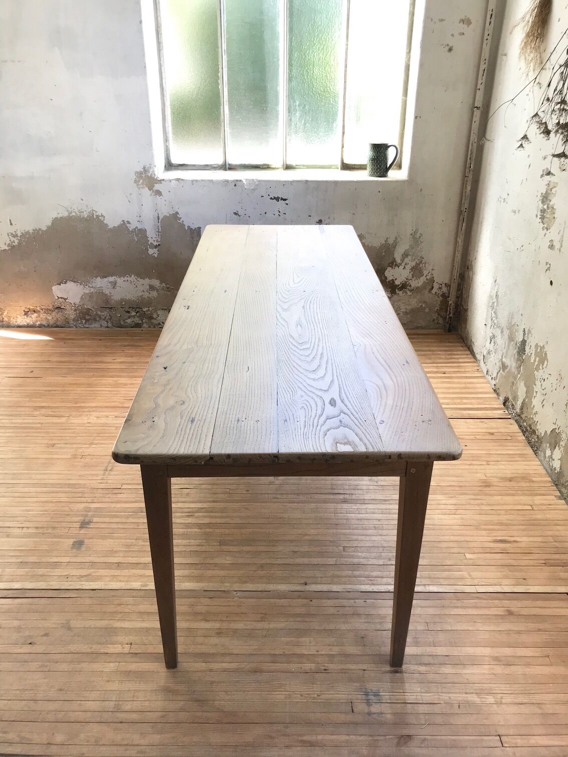 Farm table in raw wood