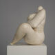 "Courage" expressive ceramic female sculpture by Evelyn van Baarda, Netherlands, 1981