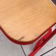 Children's wooden and red metal chair 1970