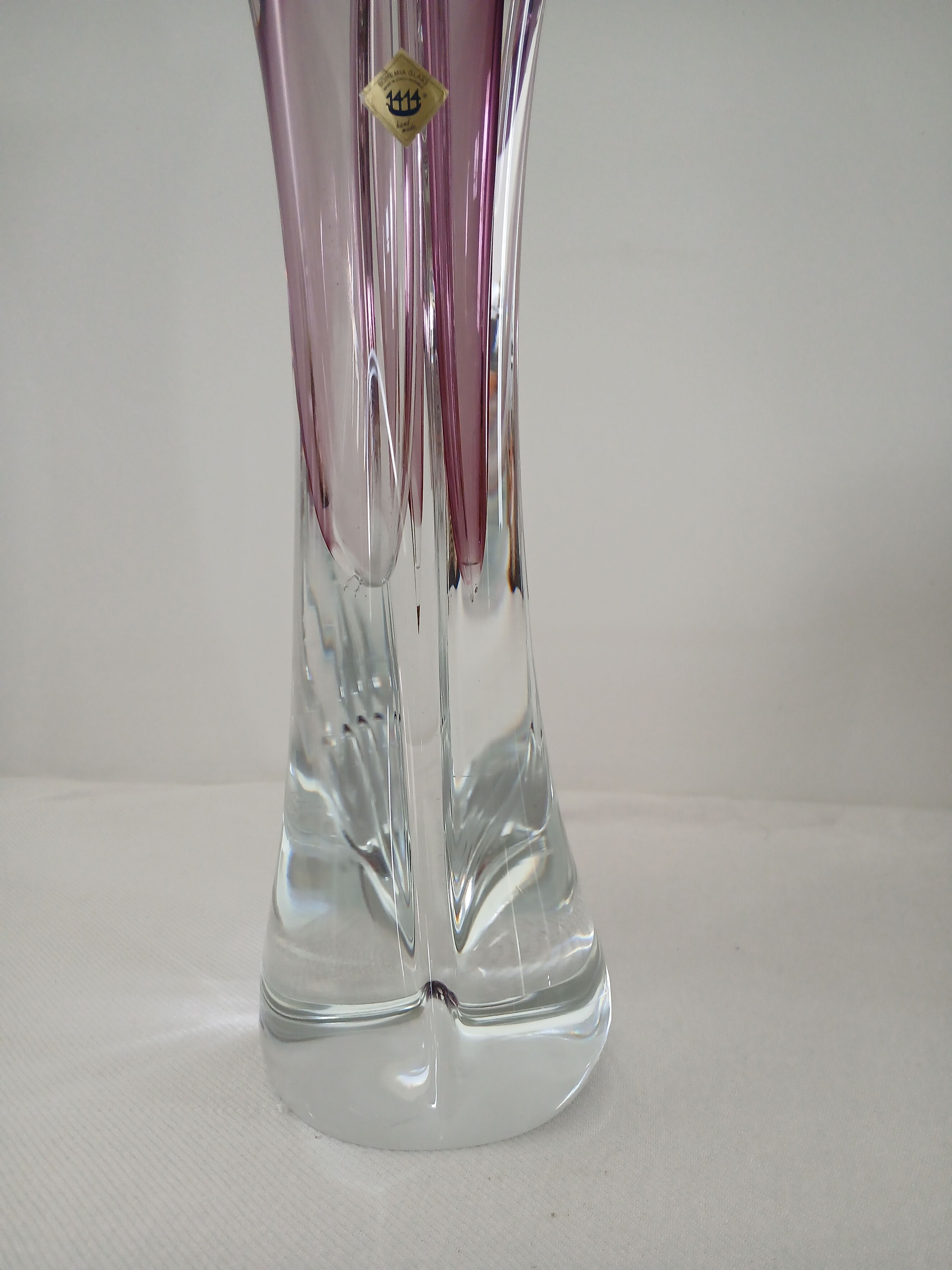 Art vase by designer Joseph Hospodka in authentic Bohemian crystal.