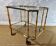 Bamboo cocktail bar cart attributed to Maison Jansen, vintage 1960s boho mid-century.