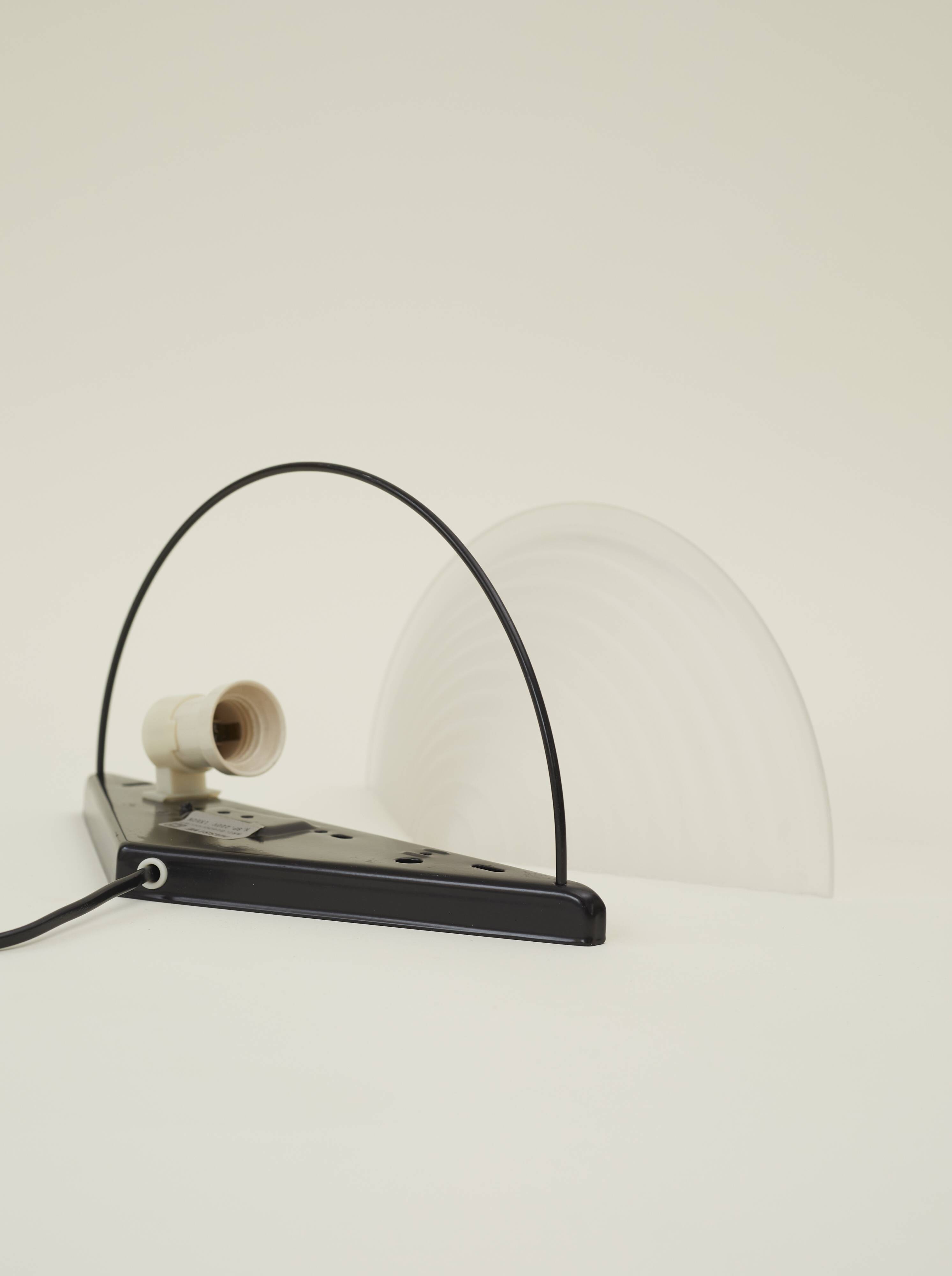 Postmodern glass and metal wall lamp / Memphis by Massive vintage Circa 1980