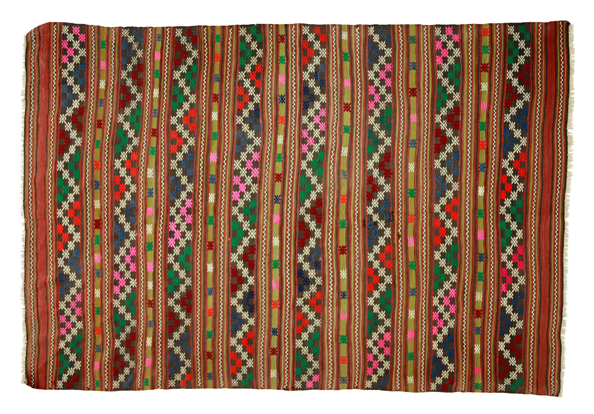 Anatolian handmade kilim rug 253 cm x 170 cm