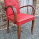 Fauteuil bridge vintage rouge années 40