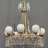 Empire style chandelier. Solid crystal, bronze.