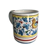 Mug oiseau fleurs bleu
