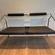 Canapé Design ‘System’, Chrome & Caoutchouc Noir, France, vers 1970