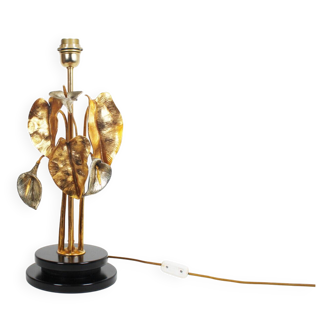 Lampe de table vintage « Callas » en laiton et bois