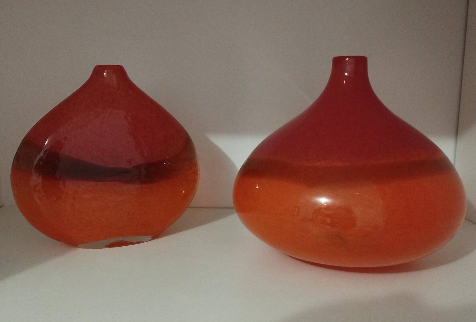 Pair or 2 glass paste vases from the 80s vintage.