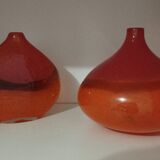 Pair or 2 glass paste vases from the 80s vintage.