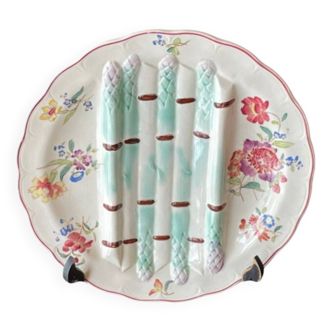 Assiette(s) à asperges en barbotine et terre de fer, Longchamp modèle