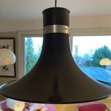 Brown lacquered metal pendant lamp