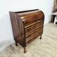 Walnut cylinder-roll-top secretary desk, 1970s.
