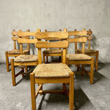 6 brutalist dining chairs