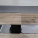 Vintage coffee table in glass and mirror strips