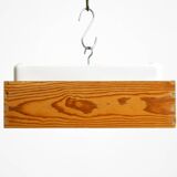 Beautiful 1970s square ceiling lamp made of pine wood by Alda Sweden