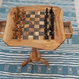 Rustic wooden chess table chess game 19