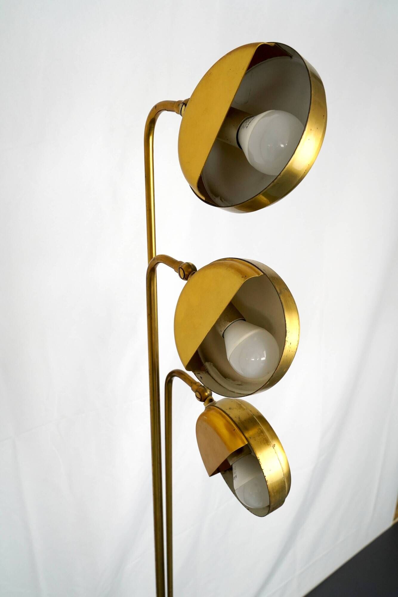 Italian vintage three arms brass floor lamp by Goffredo Reggiani