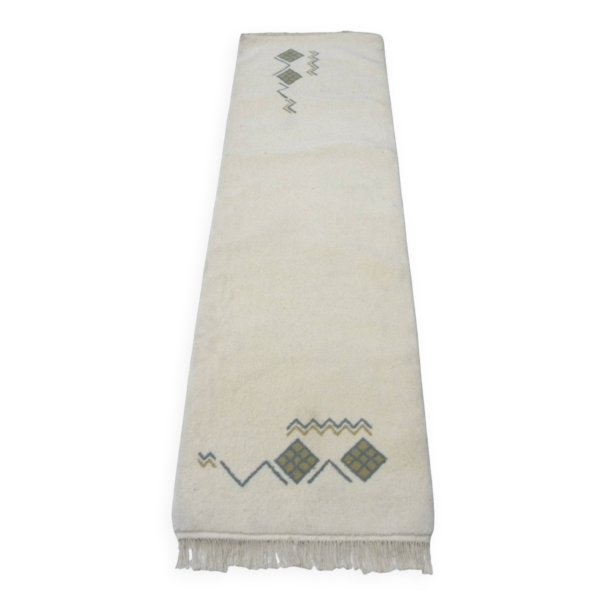 Traditional Tunisian Berber hallway rug - Wool runner