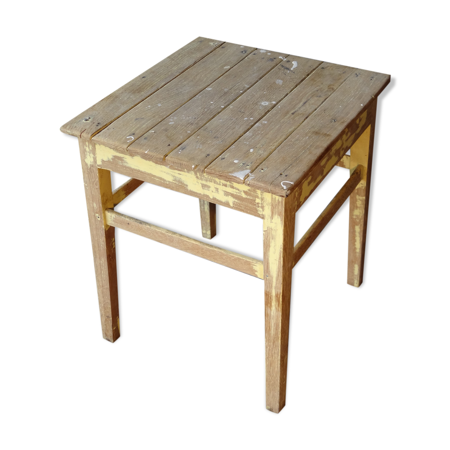 Tabouret en bois naturel années 50