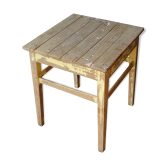 Tabouret en bois naturel années 50