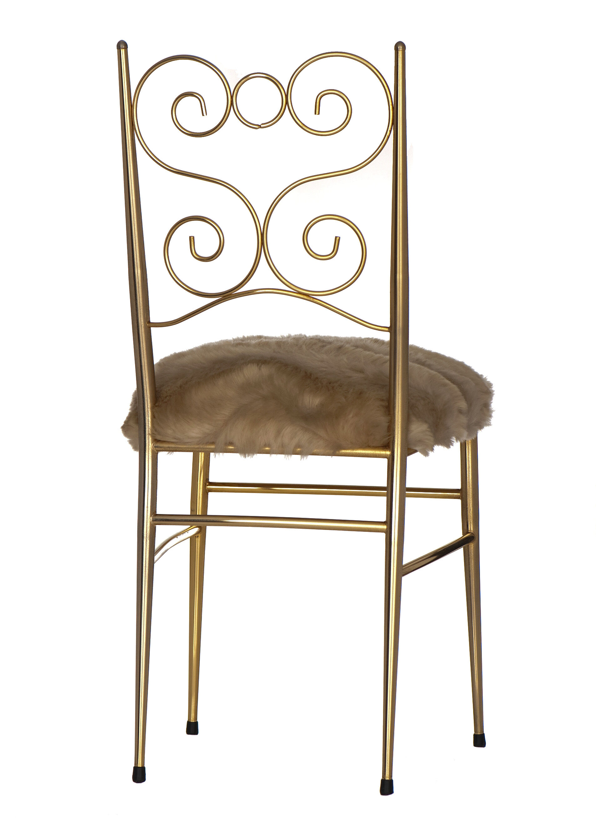Vintage 1960s soft chair and gold metal
